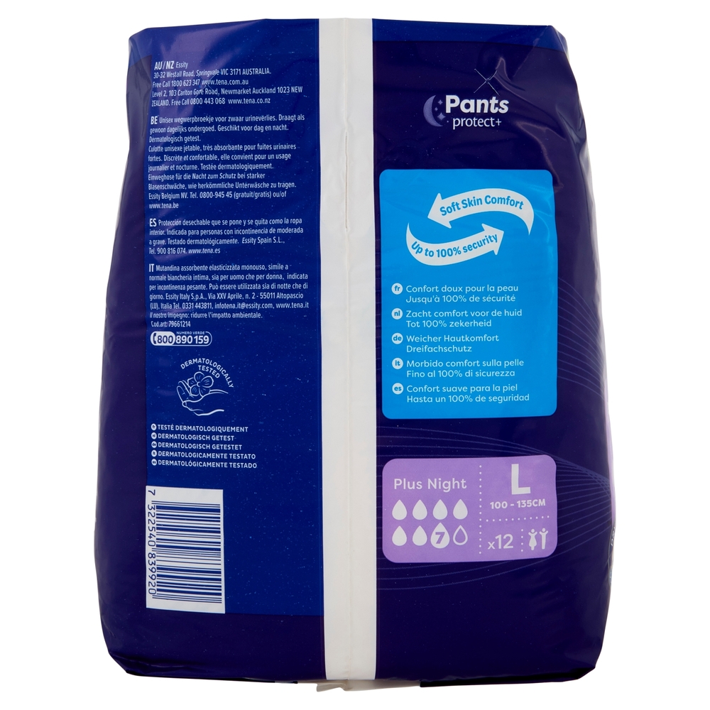 Tena Pants Culottes Plus Night L 12 pz